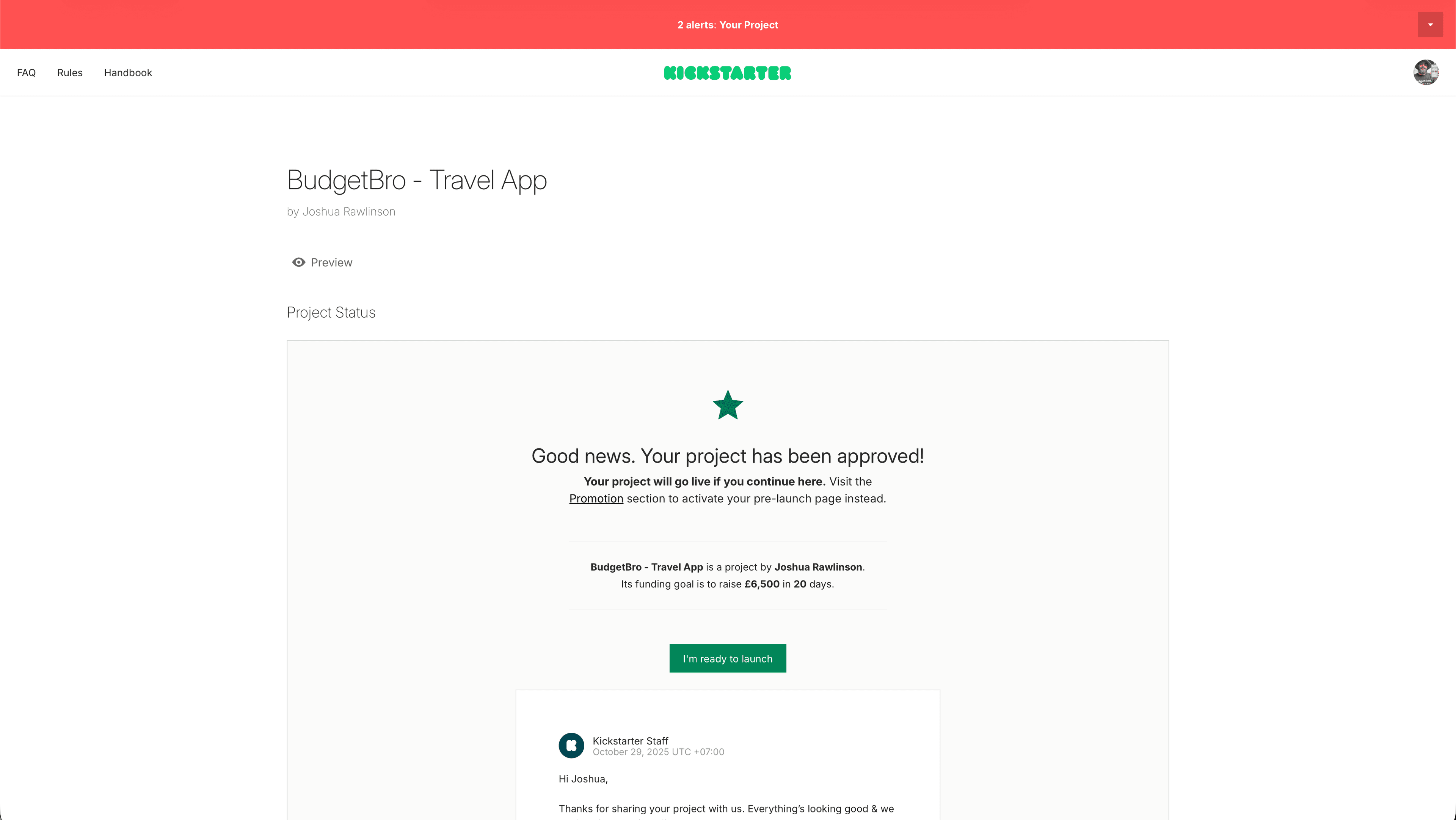 Kickstarter campaign BudgetBro budget travel app