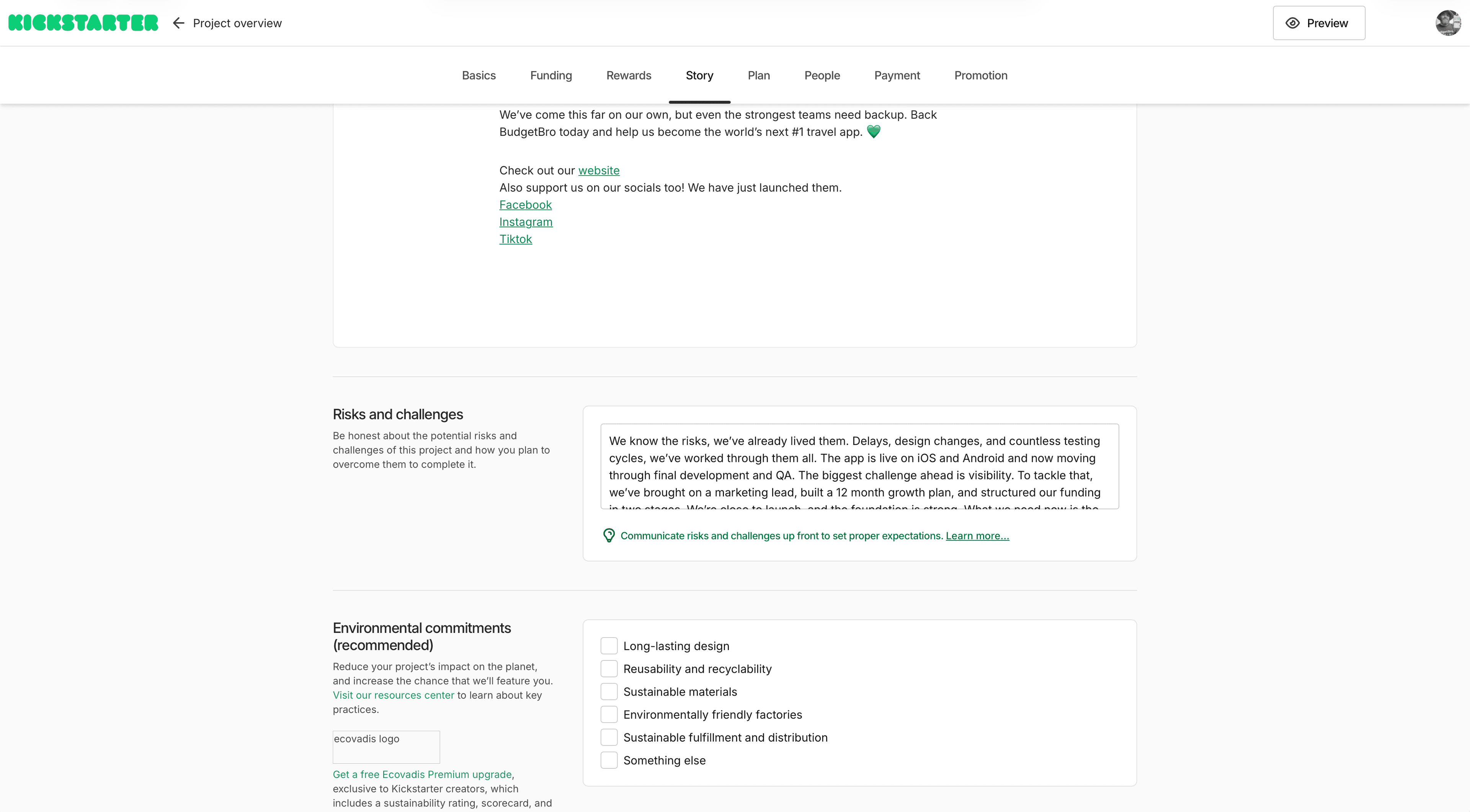 Kickstarter campaign BudgetBro budget travel app