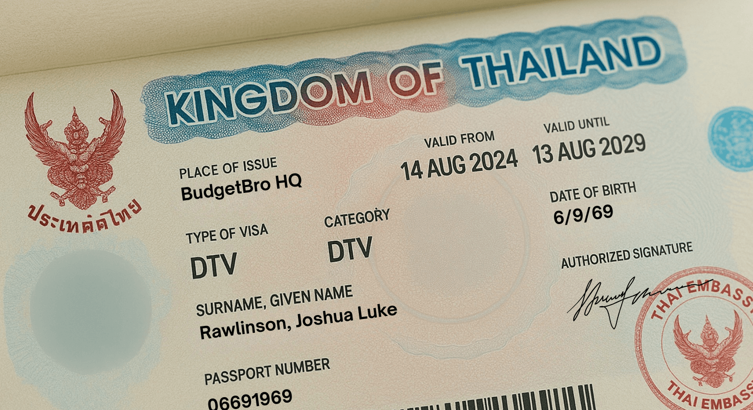 Thailand DTV visa budgetbro travel planner app