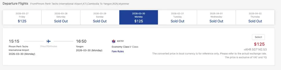 Cambodia Airways BudgetBro