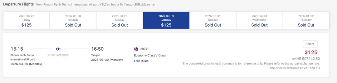 Cambodia Airways BudgetBro