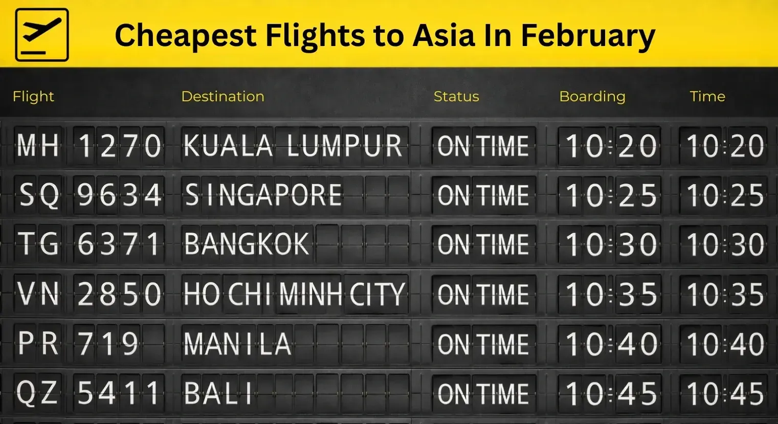 Cheapest Flights Asia February 2026 BudgetBro