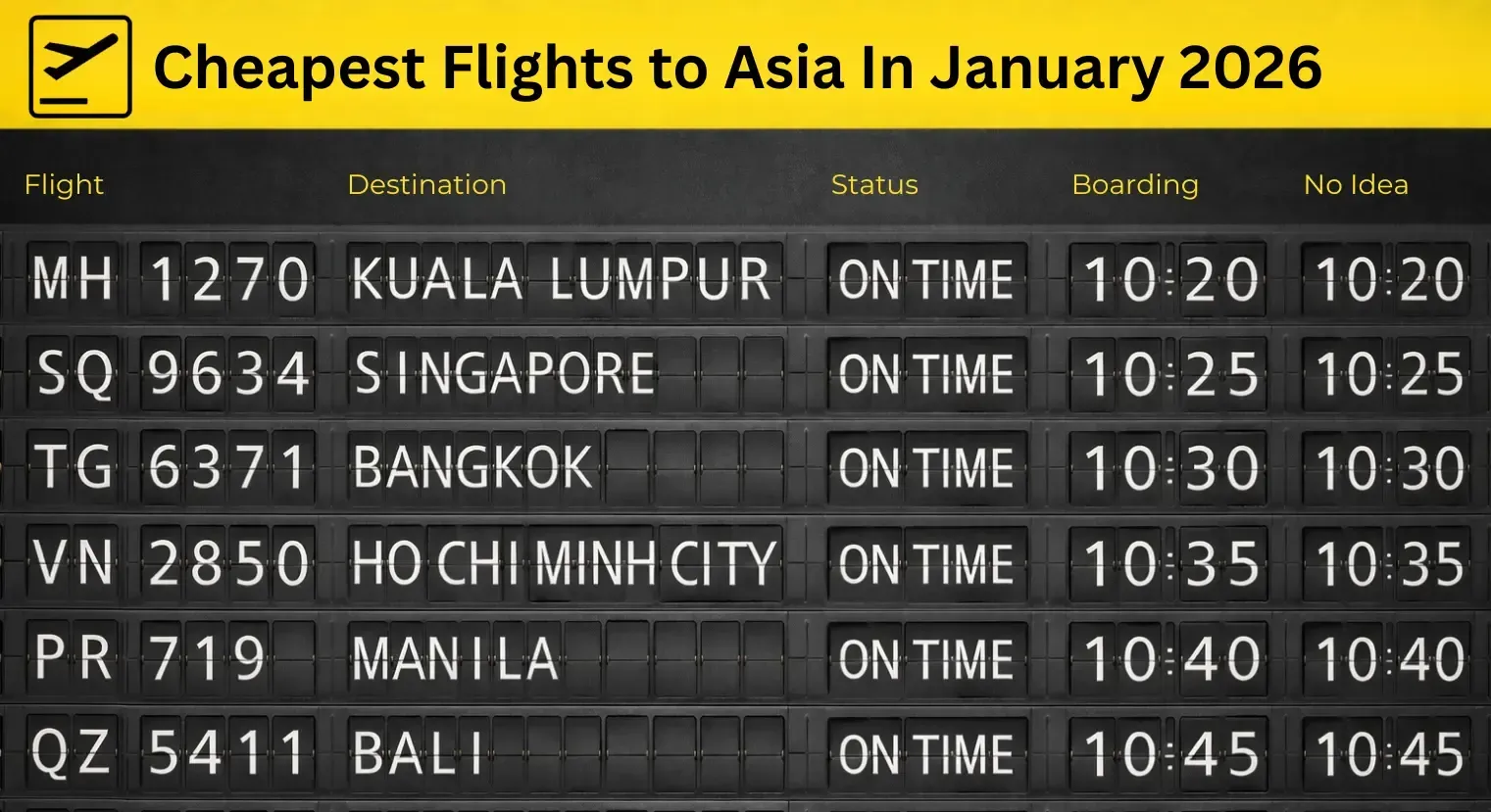 Cheapest Flights Asia January 2026 | BudgetBro