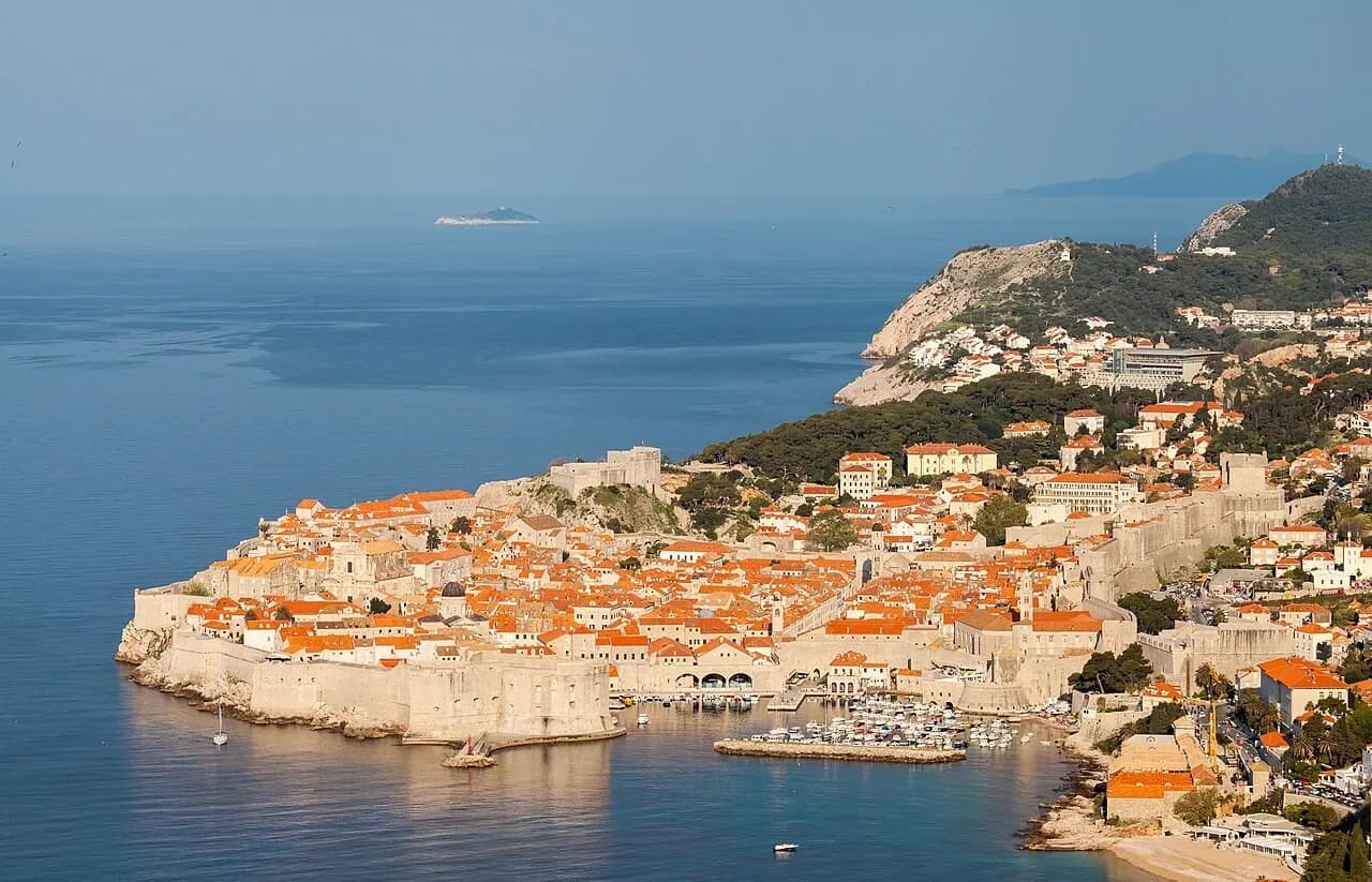 Dubrovnik old town and its city walls from the hill above | BudgetBro