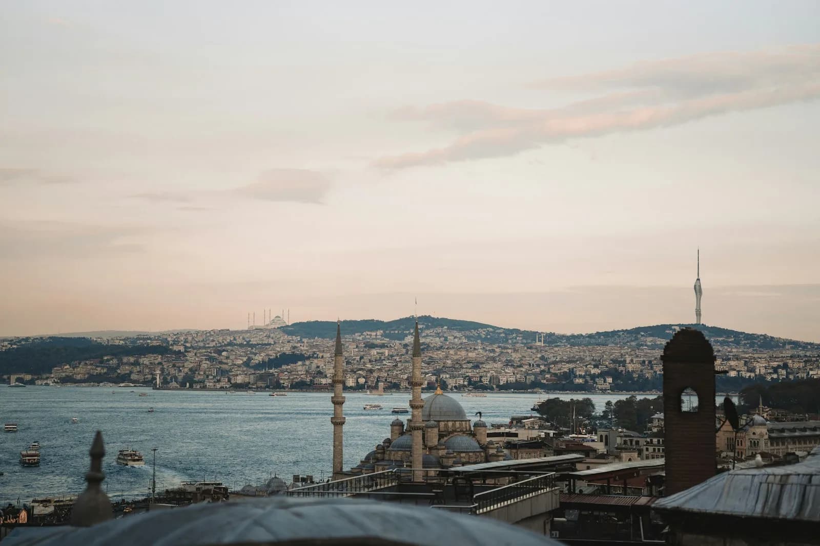Istanbul skyline and the Bosphorus strait at sunset, Turkey | BudgetBro