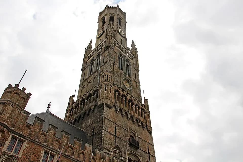 The Belfry of Bruges seen from below | BudgetBro