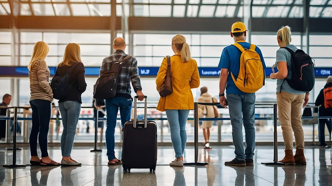 people in airport BudgetBro best budgettravel app