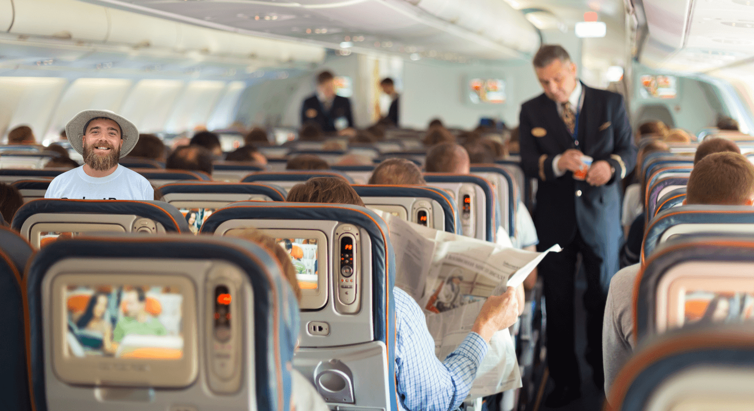 In flight full plane budgetbro travel app