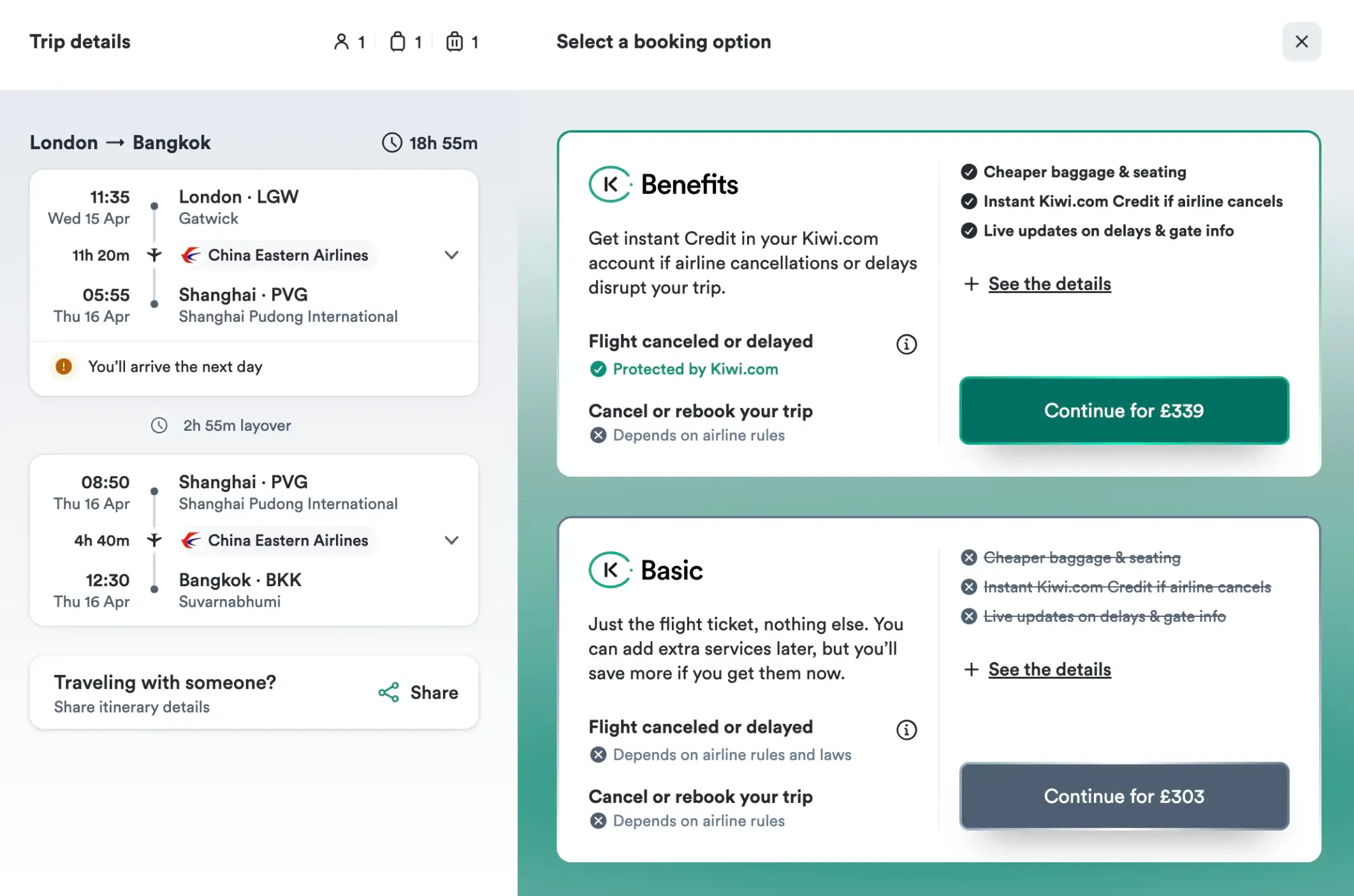 April Cheapest Flights China Eastern LDN to BKK via PVG | BudgetBro