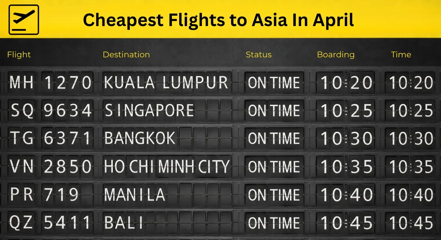 Cheapest Flights to Southeast Asia April 2026 | BudgetBro